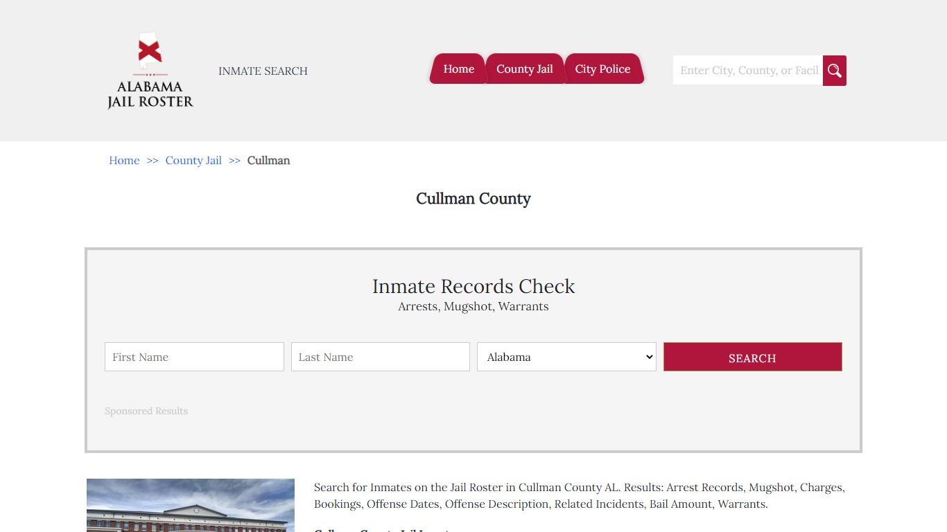 Cullman County - Alabama Jail Inmate Search