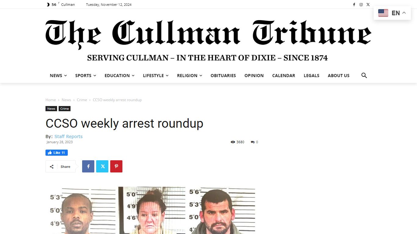 CCSO weekly arrest roundup - The Cullman Tribune