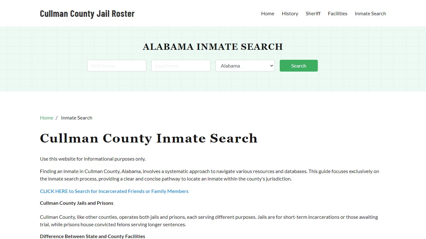 Cullman County, AL Detainee Lookup